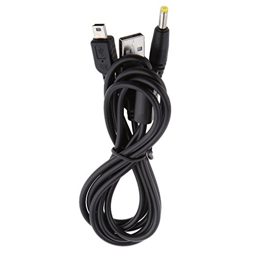 2in 1 USB Cable de Carga de Datos Cargador para Sony PSP 1000 2000 3000 Negro