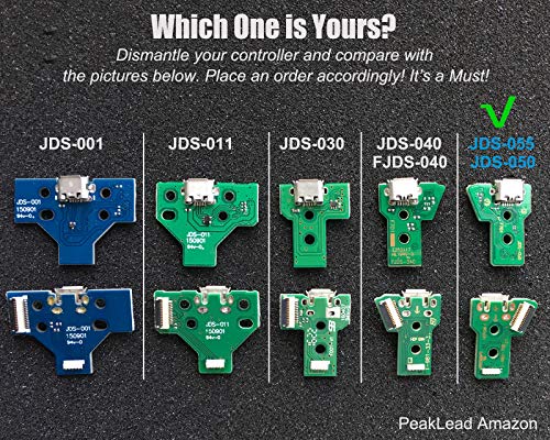 2PCs JDS-055 Tarjeta de Puerto de Carga Micro USB para Mando PS4, Replacement Placa de Conectores de Carga Adaptador con Flex Cable para Controlador Playstation DualShock 4