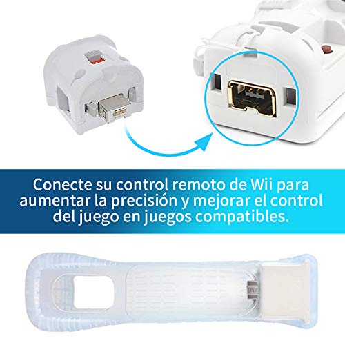 2X Wii Motion Plus Adaptador Convertidor de Sensor Remote Plus Externo para Wii Wii U Remoto Controlador Mando a Distancia