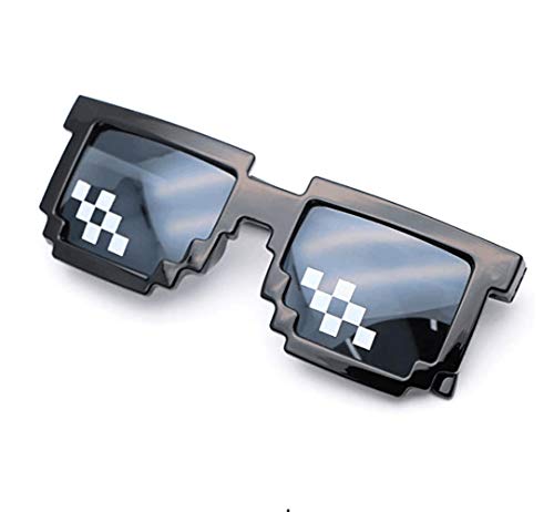 3 Pack Gafas Pixeladas Gafas de Sol Thug Life Mosaico Ojo Desgaste Unisex