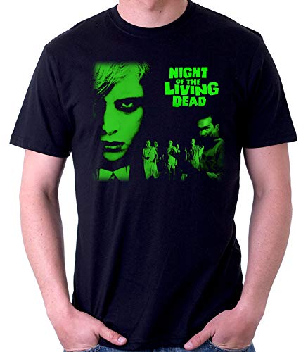 35mm - Camiseta Hombre Night of The Living Dead - Zombies - Terror - 1968 - Negro - Talla m