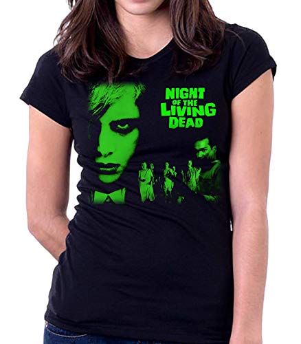 35mm - Camiseta Mujer Night of The Living Dead - Zombies - Terror - 1968 - Negro - Talla l