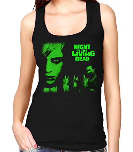 35mm - Camiseta Mujer Tirantes Night of The Living Dead - Zombies - Terror - 1968 - Negro - Talla XL