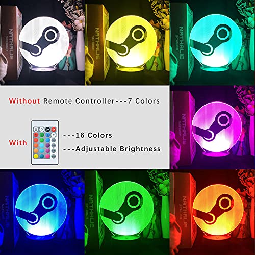 3D Led Luce notturna Illusion Lampada da tavolo Piattaforma di gioco Steam per la decorazione della camera da letto Colore Anime Followers Around The Award Game-16 Colors With Remote