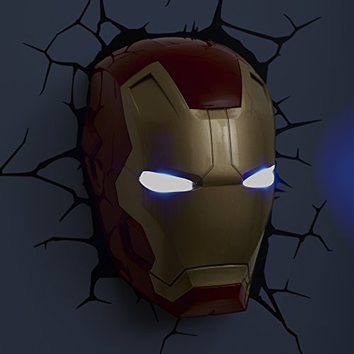 3D Light FX - Luz para Pared, diseño de máscara de Iron Man