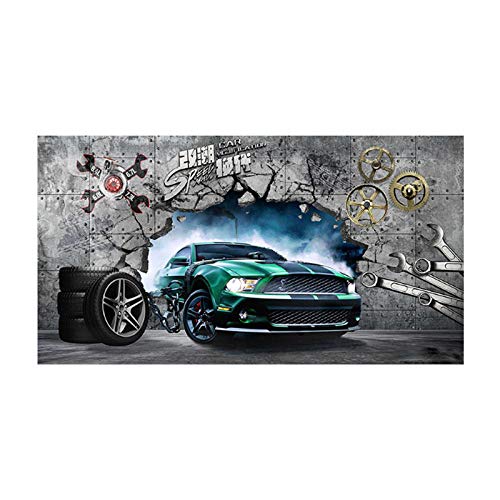 3D Stereo Car Wallpaper Racing Style Wall Steam Modified Beauty Shop Mural-250Cm×175Cm