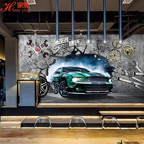 3D Stereo Car Wallpaper Racing Style Wall Steam Modified Beauty Shop Mural-250Cm×175Cm