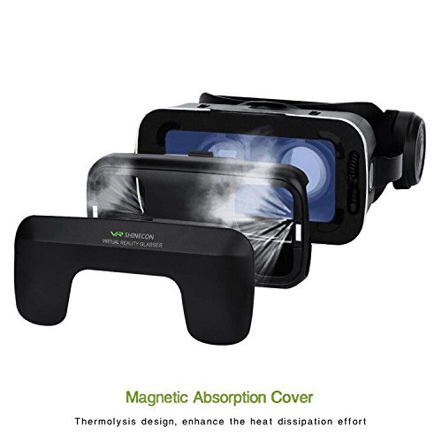 3D VR Gafas de Realidad Virtual, Gafas vr para Juegos Visión Panorámico 3D Juego Immersivo para iPh X/7/6s 6/plus, Galaxy s8/ s7con pantalla de 4,7 a 6,0 pulgadas