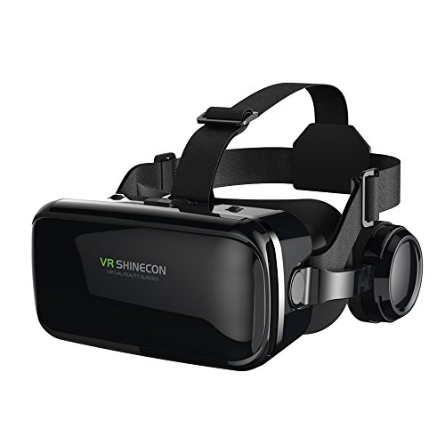 3D VR Gafas de Realidad Virtual, VR Glasses Visión Panorámico 360 Grado Película 3D Juego Immersivo para Móviles 4.7-6.6 Pulgada (Gafas VR con Auriculares)