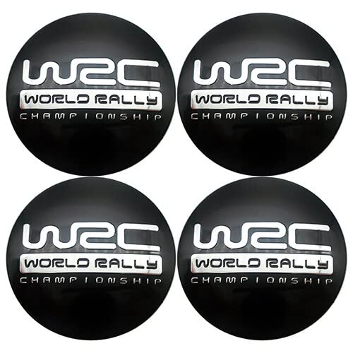 4 unids 56mm Car Styling WRC FIA World Rally Championship Car Wheel Center Cover Hub Cap Badge Emblem Sticker Calcomanías Accesorios (negro)