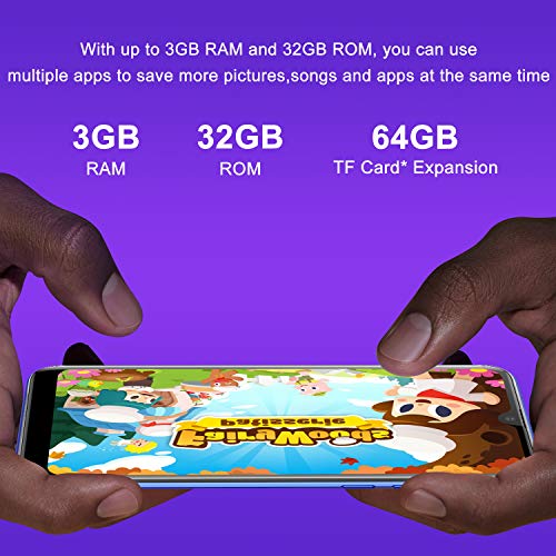 4G Moviles Libres Baratos 6,3 Pulgadas Android 9.0,32GB ROM +3 GB RAM Smartphone Libres Quad Core Teléfono Móvil 4600mAh Face ID, Moviles Baratos y Buenos GPS/WiFi/Hotspot (2*SIM+1*SD) (Azul)