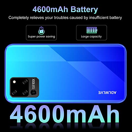 4G Moviles Libres Baratos 6,3 Pulgadas Android 9.0,32GB ROM +3 GB RAM Smartphone Libres Quad Core Teléfono Móvil 4600mAh Face ID, Moviles Baratos y Buenos GPS/WiFi/Hotspot (2*SIM+1*SD) (Azul)