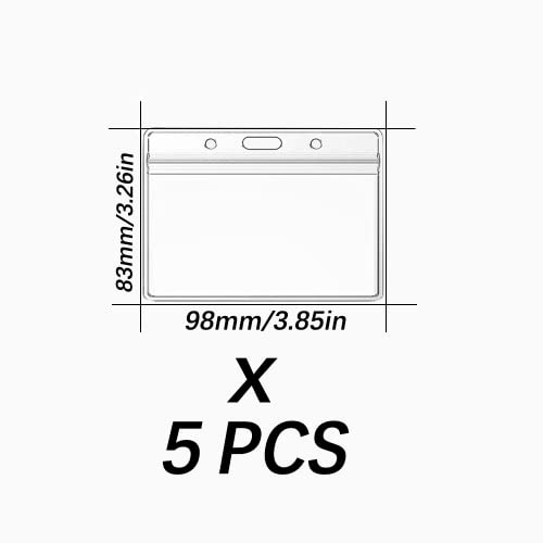 5 Piezas Funda de Tarjeta, Tarjetero Transparentes Impermeable, de Funda de Tarjeta de Crédito, Titular De La Insignia, ID de Plástico Tarjetero, Personal, Est Udiantes, Exposiciones Tarjetero