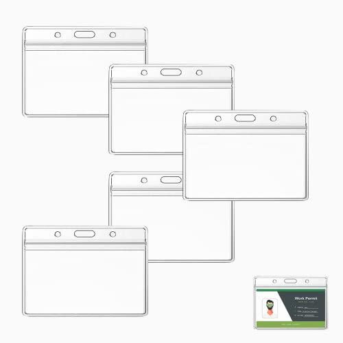5 Piezas Funda de Tarjeta, Tarjetero Transparentes Impermeable, de Funda de Tarjeta de Crédito, Titular De La Insignia, ID de Plástico Tarjetero, Personal, Est Udiantes, Exposiciones Tarjetero