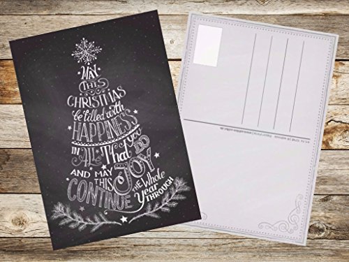 50 Tarjetas de Navidad "BLANCO Y NEGRO": Juego de 50 Tarjetas de Navidad Nostálgicas (5 Motivos x 10 Piezas = 50 Piezas) en Blanco y Negro en Estilo Retro / Vintage por EDITION COLIBRI (10747-51)