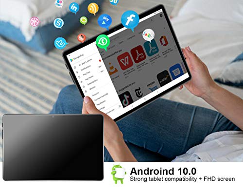 5G WiFi Tablet 10 Pulgadas Android 10.0 Tablets Octa-Core FACETEL Tableta con 4GB RAM 64 GB ROM (TF 128GB) | FHD 1920 * 1200 | 8000mAh | 5MP+8MP | WiFi | GPS | Bluetooth - Gris