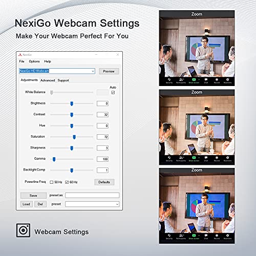 60FPS 1080P Webcam con Enfoque Automático, Micrófonos Duales y Cubierta de Privacidad, 2021 NexiGo N660P Pro HD USB Cámara Web para PC OBS Gaming Conferencias con Zoom Skype FaceTime Teams