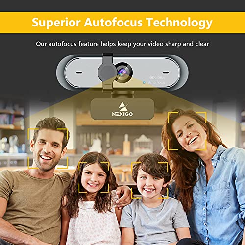 60FPS 1080P Webcam con Enfoque Automático, Micrófonos Duales y Cubierta de Privacidad, 2021 NexiGo N660P Pro HD USB Cámara Web para PC OBS Gaming Conferencias con Zoom Skype FaceTime Teams