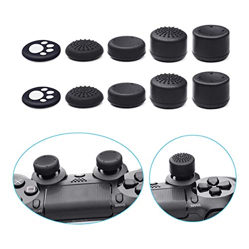 6amLifestyle Funda Protectora Antideslizante de Silicona para Mando PS4, Carcasa para Sony PS4 / PS4 Pro / PS4 Slim Controller (1 Pintada Funda de Mando PS4 + 10 Thumb Grips PS4)