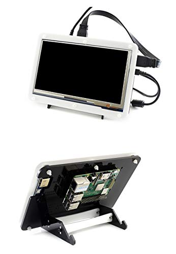 7 Inch C LCD Touch Screen with Case 1024 * 600 Win10 HDMI Interface Capacitive IPS Monitor Display for Raspberry pi4/3B+/3B Support BB Black/PC