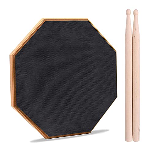 8 Pulgadas Almohadilla De Tambor Silenciosa, Práctica Almohadilla De Batería, Almohadilla Práctica Goma Para Principiantes, Con 2 Baquetas De Madera Maciza, Para Principiantes, Negro