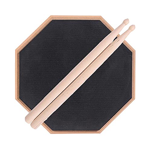 8 Pulgadas Almohadilla De Tambor Silenciosa, Práctica Almohadilla De Batería, Almohadilla Práctica Goma Para Principiantes, Con 2 Baquetas De Madera Maciza, Para Principiantes, Negro