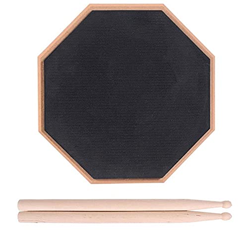8 Pulgadas Almohadilla De Tambor Silenciosa, Práctica Almohadilla De Batería, Almohadilla Práctica Goma Para Principiantes, Con 2 Baquetas De Madera Maciza, Para Principiantes, Negro