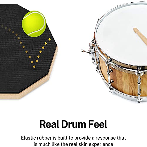 8 Pulgadas Almohadilla De Tambor Silenciosa, Práctica Almohadilla De Batería, Almohadilla Práctica Goma Para Principiantes, Con 2 Baquetas De Madera Maciza, Para Principiantes, Negro