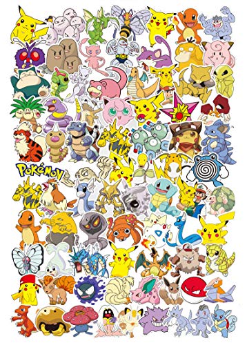80 Unids Pokémon Paquete de Pegatinas, Pegatinas Únicas y Frescas para Niños Adolescentes Portátil Guitarra Patinetas de Viaje Pegatinas Impermeables