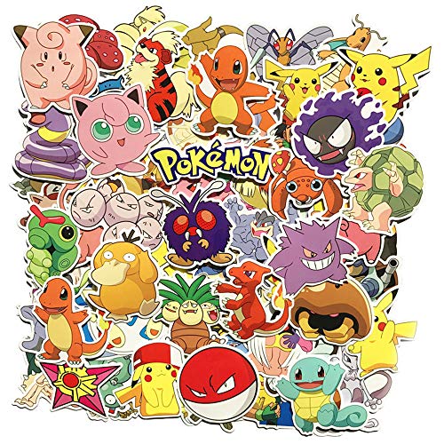 80 Unids Pokémon Paquete de Pegatinas, Pegatinas Únicas y Frescas para Niños Adolescentes Portátil Guitarra Patinetas de Viaje Pegatinas Impermeables