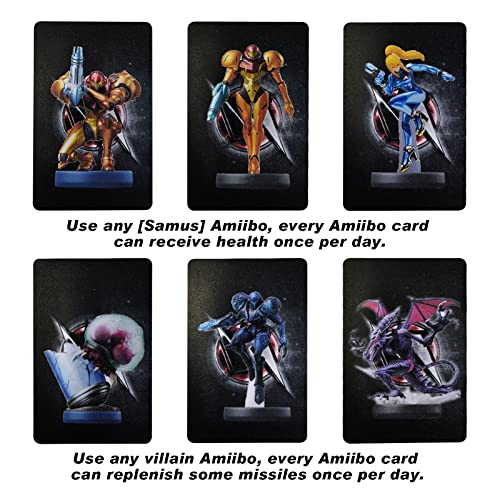 8PCS Metroid Dread Tarjeta, Metroid Dread Amllbo Card Bank Size, Incluye Samus & E.M.M.I., Metroid Dread Tarjeta Amllbo para Switch OLED / Switch / Switch Lite / Wii U / New 3DS