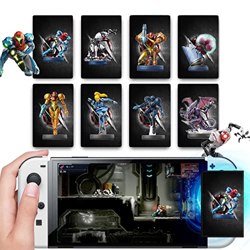 8PCS Metroid Dread Tarjeta, Metroid Dread Amllbo Card Bank Size, Incluye Samus & E.M.M.I., Metroid Dread Tarjeta Amllbo para Switch OLED / Switch / Switch Lite / Wii U / New 3DS