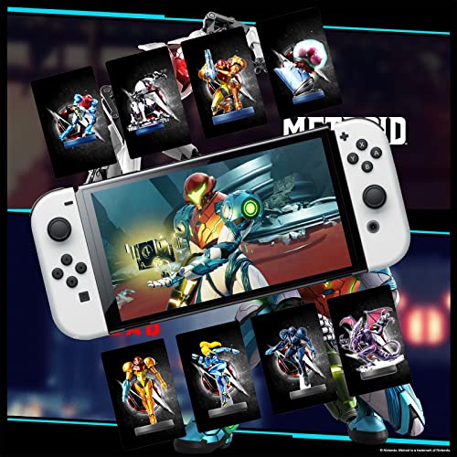 8PCS Metroid Dread Tarjeta, Metroid Dread Amllbo Card Bank Size, Incluye Samus & E.M.M.I., Metroid Dread Tarjeta Amllbo para Switch OLED / Switch / Switch Lite / Wii U / New 3DS