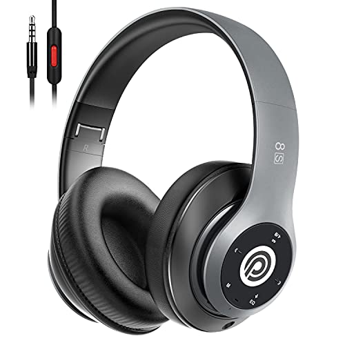 8S Auriculares Inalámbricos, Audífonos Inalámbricos Bluetooth Plegables HiFi con Micrófono Incorporado y Control de Volumen Eliminación de Ruido, Soporte Micro SD/TF/FM, para iPhone/Samsung/iPad/PC