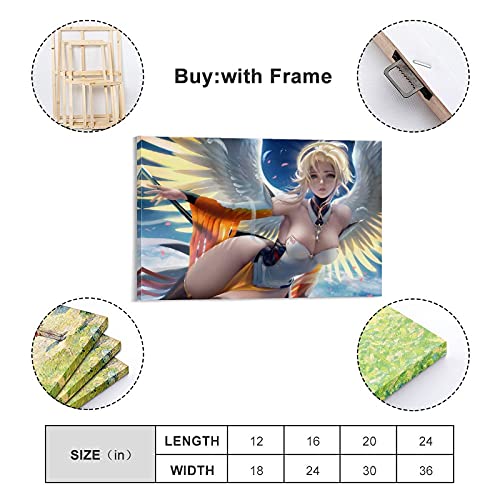 9-angel-mercy-fantasy-art-overwatch-video-game-wallpaper-2048 x 1536_26 - Póster de pared y póster moderno para dormitorio familiar (20 x 30 cm)