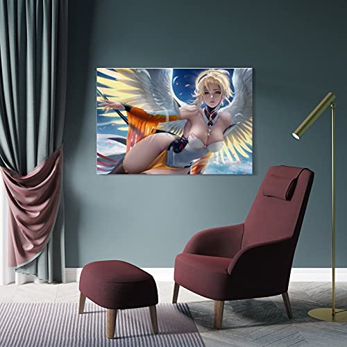 9-angel-mercy-fantasy-art-overwatch-video-game-wallpaper-2048 x 1536_26 - Póster de pared y póster moderno para dormitorio familiar (20 x 30 cm)