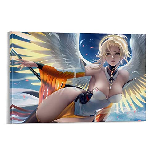 9-angel-mercy-fantasy-art-overwatch-video-game-wallpaper-2048 x 1536_26 - Póster de pared y póster moderno para dormitorio familiar (20 x 30 cm)