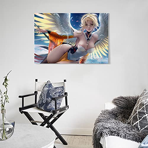 9-angel-mercy-fantasy-art-overwatch-video-game-wallpaper-2048 x 1536_26 - Póster de pared y póster moderno para dormitorio familiar (20 x 30 cm)