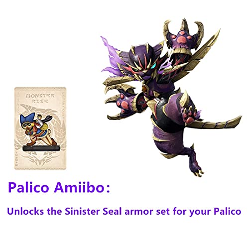 9pcs Monster Hunter Rise NFC Amiibo Card, Palamute, Palico, Magnamalo. Interruptor compatible, Switch Lite.