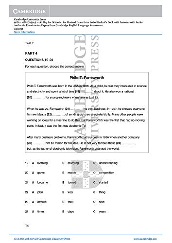 A2 Key for Schools 1. Practice Tests with Answers and Audio.