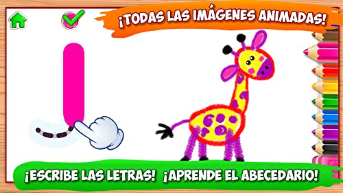 ABC Dibujos! Aprender a Dibujar Letras Juego Infantil Abecedario Educativo GRATIS! Libro Colorear Juegos de Aprendizaje y Alfabeto Educativos para Niños Bebe Bebes Infantiles Niñas Chicas 2 3 4 5 Años