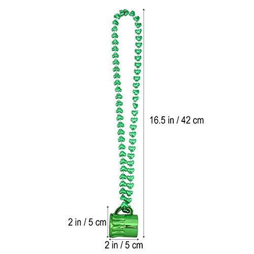 ABOOFAN Collar con colgante de trébol verde del día de San Patricio, 3 piezas para niñas y mujeres