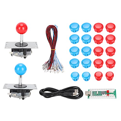 Accesorio de palanca de mando, juego de juegos USB portátil duradero, mano de obra fina para Win8 Home PS3(Double suit blue + red)
