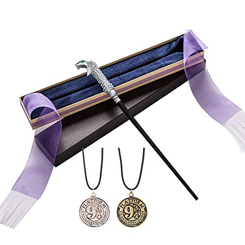 Accesorios de Cosplay, Varita de Lucius Malfoy de 36 cm, con Caja y 2 Collares, Varita mágica de Mago de Accesorios de película, Varita de Accesorios de Cosplay para niños y Adultos