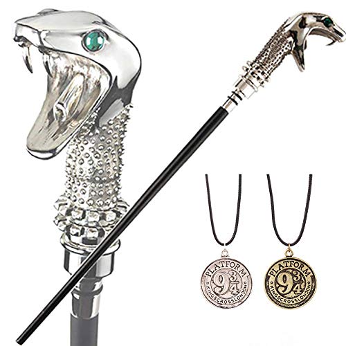 Accesorios de Cosplay, Varita de Lucius Malfoy de 36 cm, con Caja y 2 Collares, Varita mágica de Mago de Accesorios de película, Varita de Accesorios de Cosplay para niños y Adultos