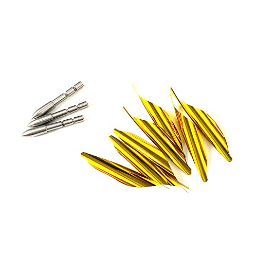 ACCMOS 32 ＂Flecha de Carbono Puro, Spine 1000 ID 4,2 mm Tiro con Arco Flechas Pluma Espiral, para Juventud Aldult Arco Compuesto Arcos Recurvos Caza y Práctica de Tiro (6pcs Spine 1000 Yellow)