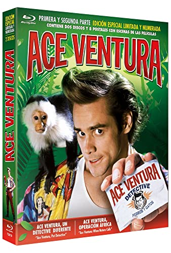 Ace Ventura, Un detective Diferente + Ace Ventura: Operación África. Ace Ventura 1 y 2 Digipack BD + 8 Postales Edición Limitada y Numerada. [Blu-ray]