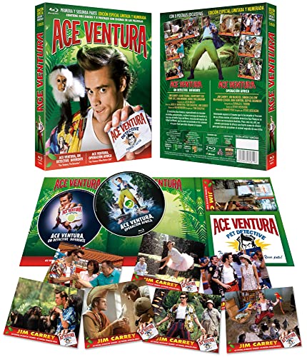 Ace Ventura, Un detective Diferente + Ace Ventura: Operación África. Ace Ventura 1 y 2 Digipack BD + 8 Postales Edición Limitada y Numerada. [Blu-ray]