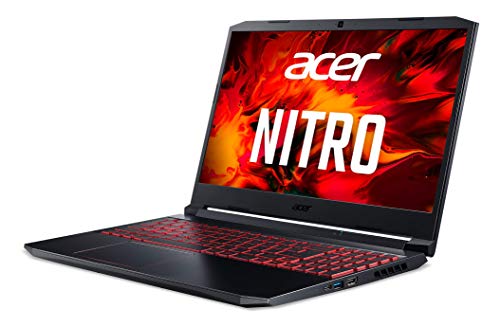 Acer Nitro 5 AN515-55 - Ordenador Portátil Gaming 15.6" Full HD, Gaming Laptop (Intel Core i5-10300H, 8GB RAM, 512GB SSD, Nvidia GTX1650, Windows 10 Home), PC Portátil Negro - Teclado QWERTY Español