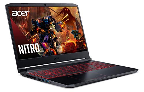 Acer Nitro 5 AN515-55 - Ordenador Portátil Gaming 15.6" Full HD, Gaming Laptop (Intel Core i5-10300H, 8GB RAM, 512GB SSD, Nvidia GTX1650, Windows 10 Home), PC Portátil Negro - Teclado QWERTY Español